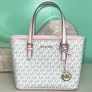 Michael Kors Jet Set Travel Extra-Small Logo Top-Zip Tote Bag